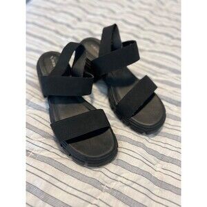 Steve Madden - Madden Girl Chunky Black Sling Back Sandals Size 8 Womens